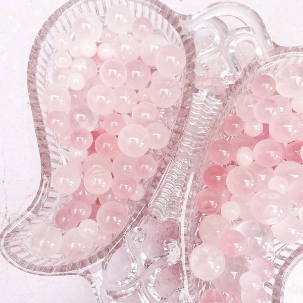 Rose Quartz Mini Sphere - crystals gemstones pink crystal healing spiritual reiki