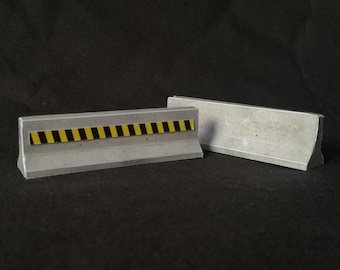 Printable Paper craft 1-32 and 1-48 Scale concrete jersey barrier PDF (A4 file setup)