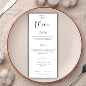 Menú de la cena de la boda decoración de la mesa de recepción comida de la boda para la mesa del menú de la boda exhibición de la mesa de la tarjeta del menú de la cena decoración de la recepción decoración de la boda