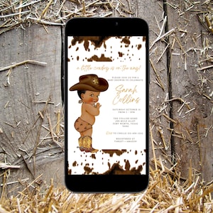 un petit cowboy est en route baby shower éviter un message texte occidental invitation à une baby shower comprend un signe de jeu de pinces à linge cowboy baby shower