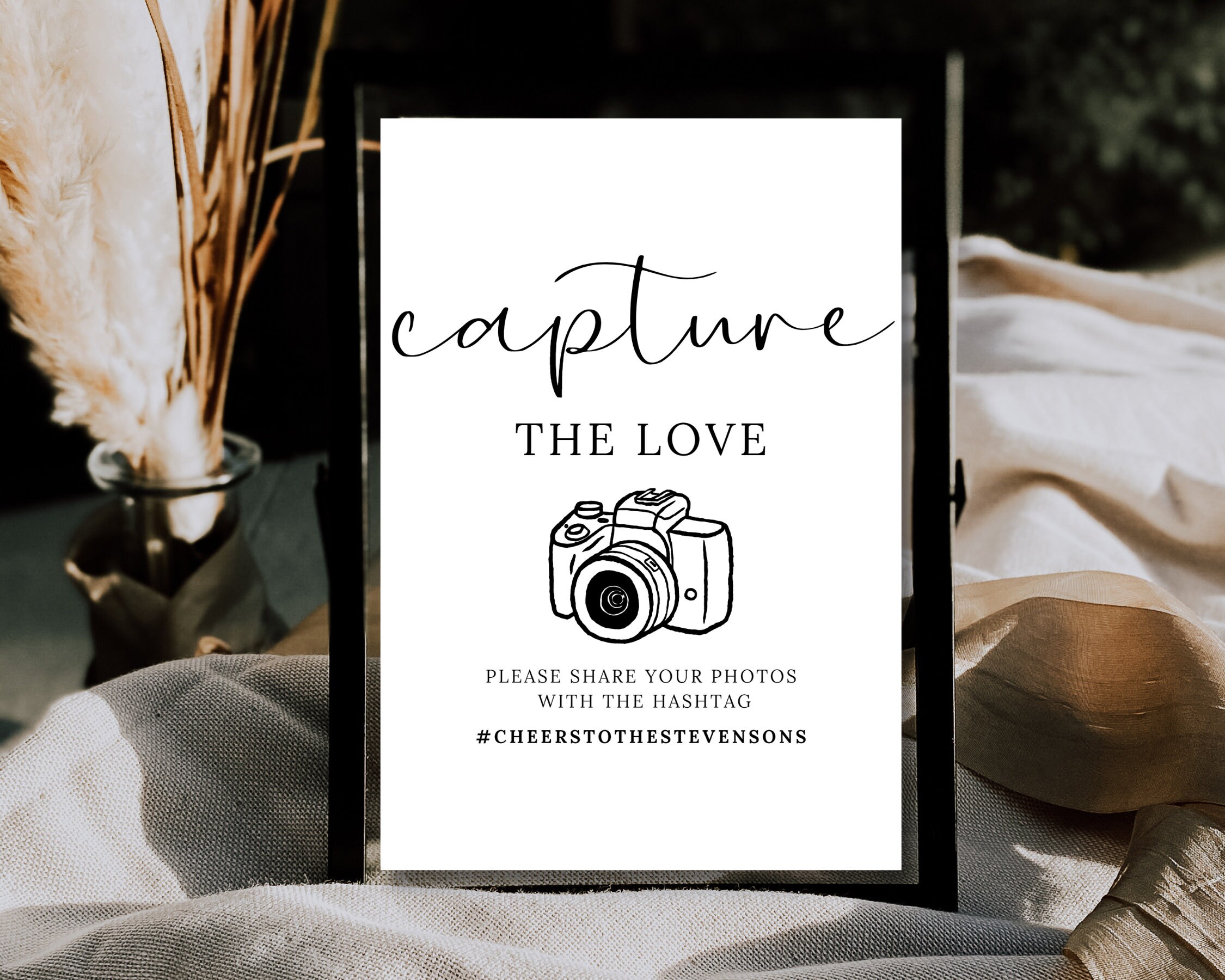Capture the Love Sign Template Wedding Hashtag Sign Wedding Reception ...