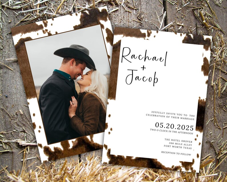 Western Wedding Invitation Set Template Photo Cowboy Wedding Invites