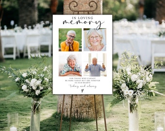 Loving memory sign template wedding reception photo memorial sign for those who couldn't be at your wedding sign instant printable signs