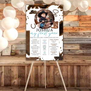 first rodeo milestone sign template cowboy birthday sign western birthday party sign cowhide birthday sign 1st rodeo birthday party signs