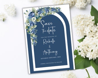 navy blue save the date template digital blue save the date text message announcement wedding save the date navy blue digital text message