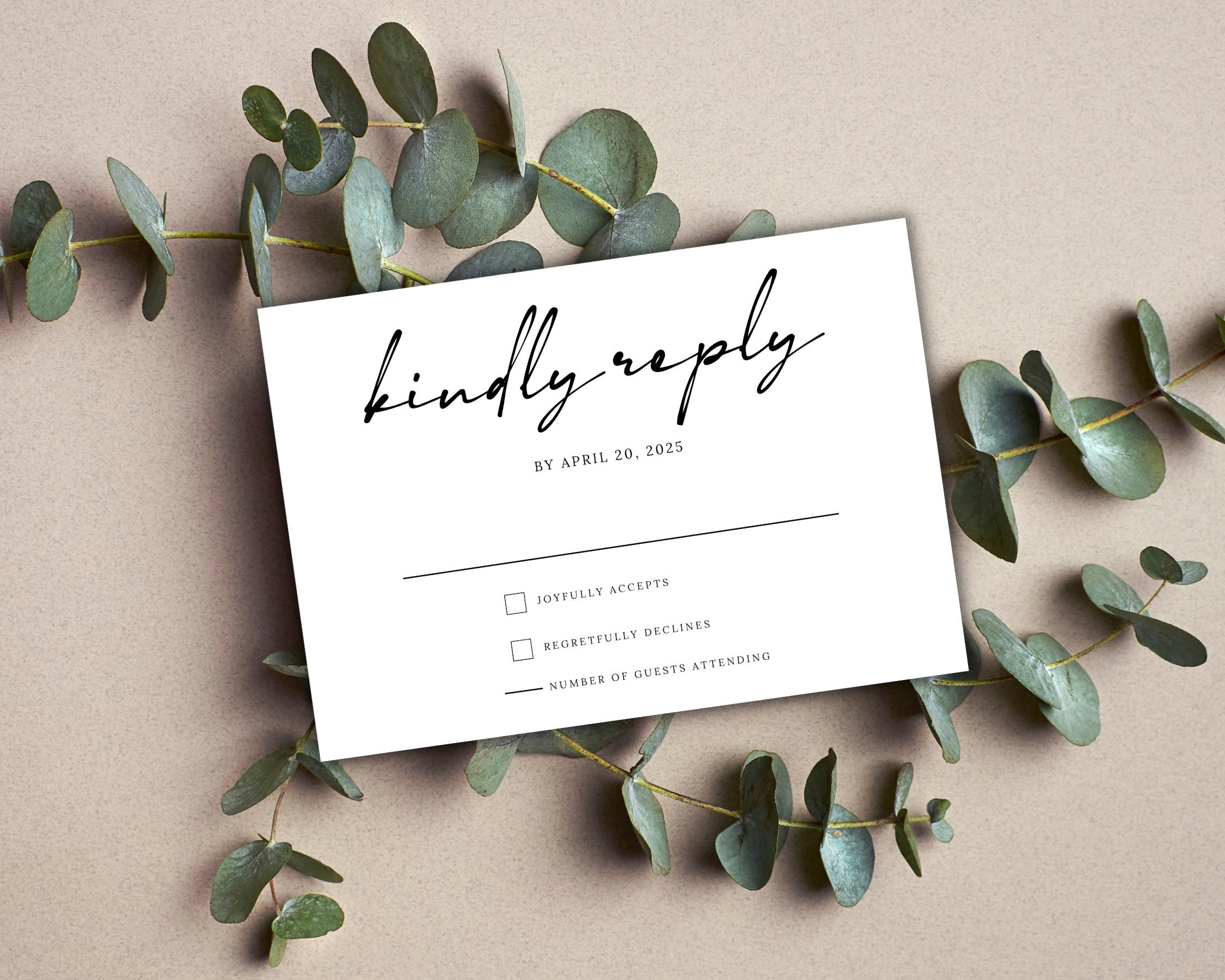 Minimalist Wedding Rsvp Card Template Wedding Kindly Reply Card ...