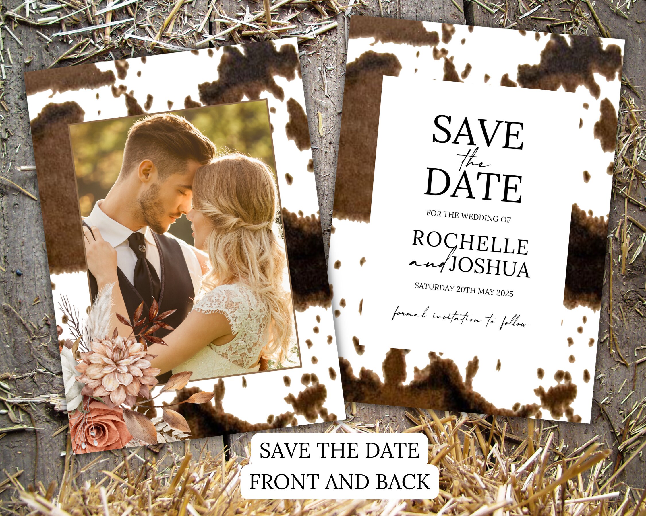 Western Wedding Stationary Photo Western Save the Date Template Western