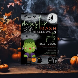 Halloween party invitation template a monster mash Halloween party kids Halloween party invite editable printable halloween party invite