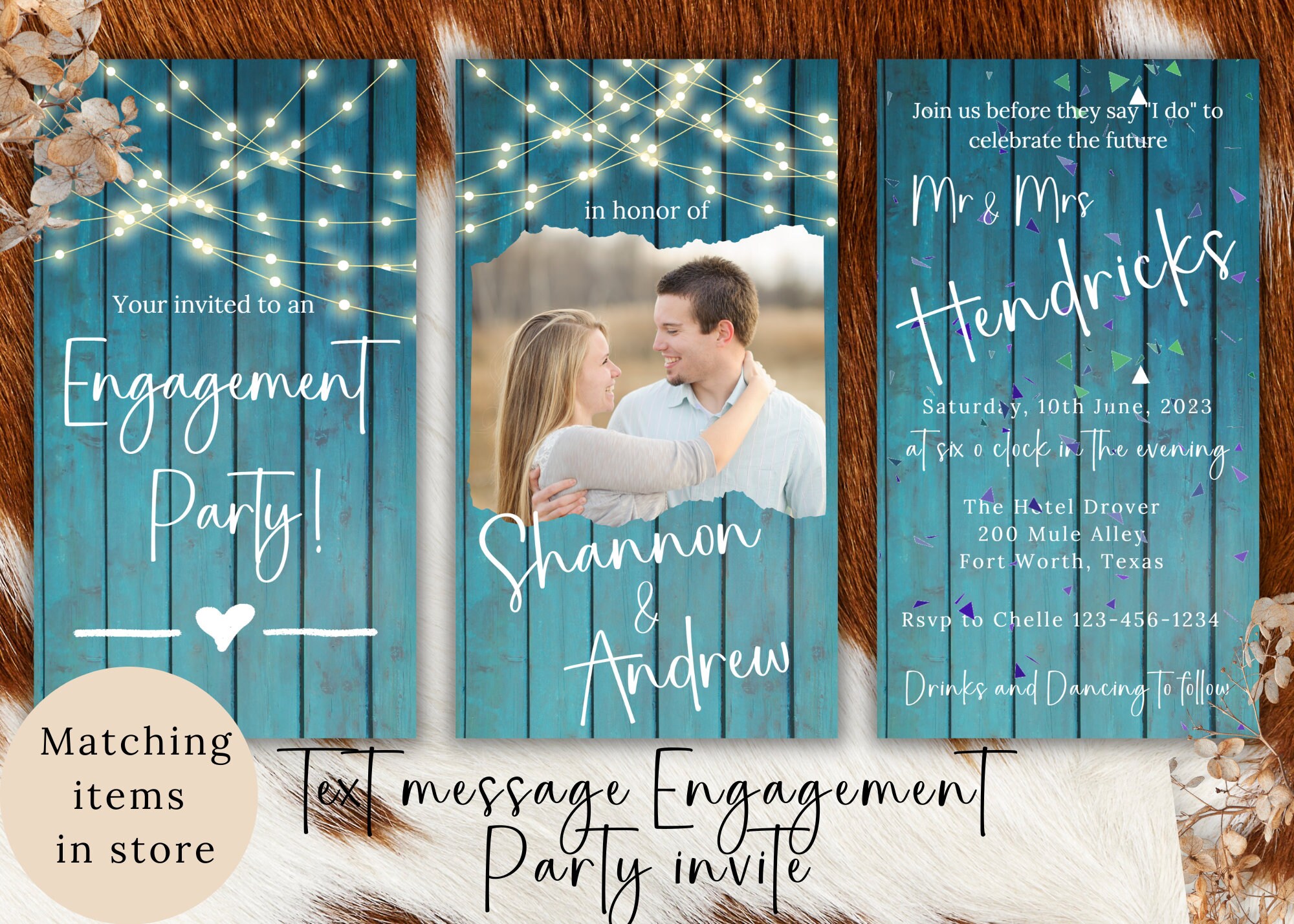 Digital Engagement Party Invitation Text Message Party Invitation ...