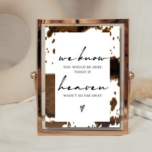 Modern memorial sign template wedding we wish you were here sign western wedding signs rustic wedding memorial sign template editable signs