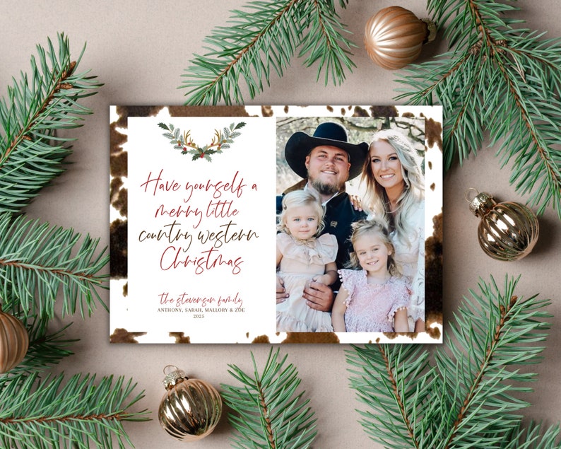 Western theme photo christmas cards