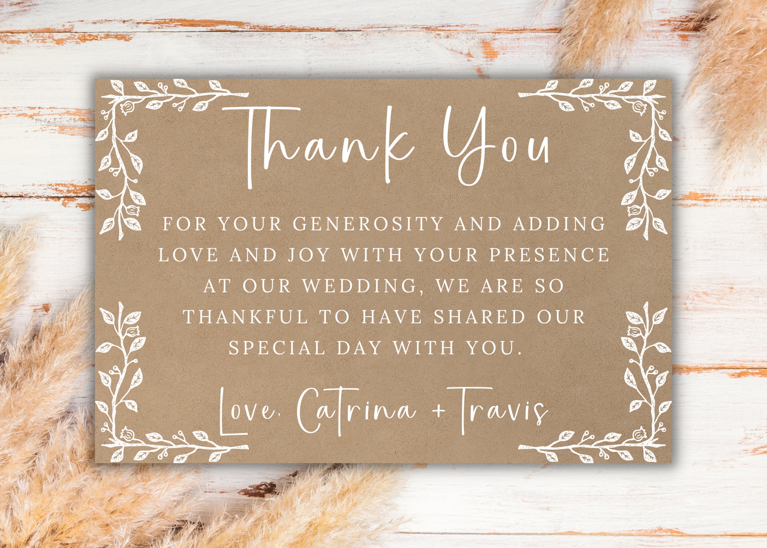 24 Rustic Wood Thank You Cards – Dankeskarten Mit Umschlägen Für Geschenke, Beileid Oder Feiern, 10,2 X 15,2 Cm