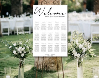 Minimalist seating chart modern wedding seating chart poster editable wedding seating chart template boho wedding seating chart sign