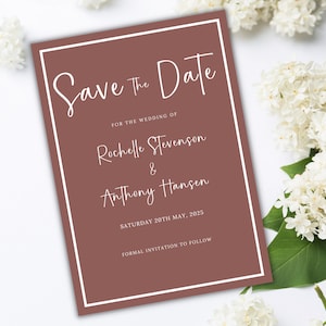 Mauve wedding save the date template mauve text message save the date announcement instant download digital wedding save the date mauve set