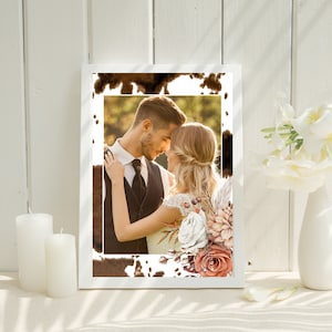 Western photo frame template western wedding photo matting digital picture mat cowhide picture frame matting picture frame boarder printable
