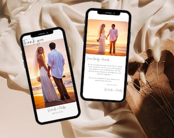 Modello di messaggio di testo per biglietto di ringraziamento per matrimonio biglietto di ringraziamento digitale modello di biglietto di ringraziamento per matrimonio foto testo di ringraziamento per il download istantaneo