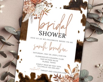 Western wedding bridal shower invitation template rustic wedding bride to be shower invites editable invitation cowgirl wedding diy bride