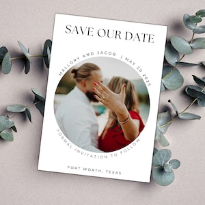 Minimalist save the date announcement template photo save the date card editable save the date wedding announcement modern wedding invites