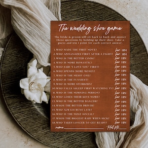 The Wedding Shoe Game | Fun Couple Game | Bridal Shower Game | Couples Wedding Shower Game | terracotta wedding | editable games | templates