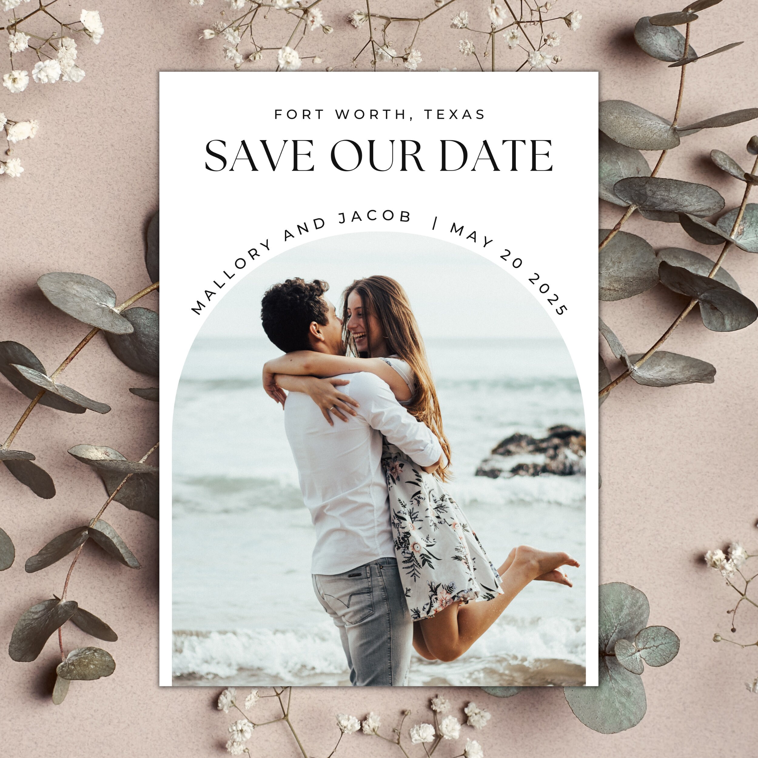 Minimalist Save the Date Announcement Template Photo Save the Etsy