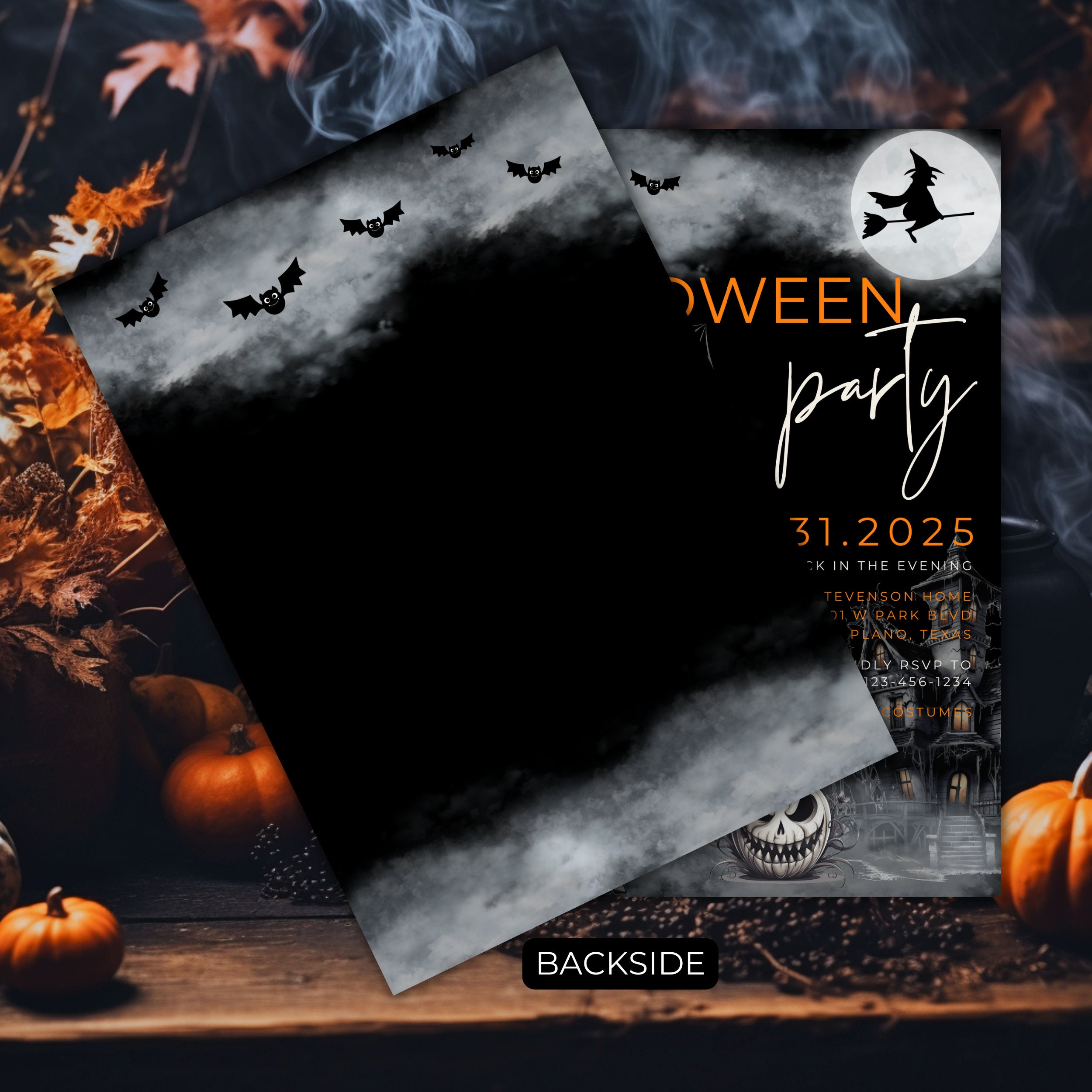 Goth Halloween Party Invitation Template Goth Girl Party Invites ...