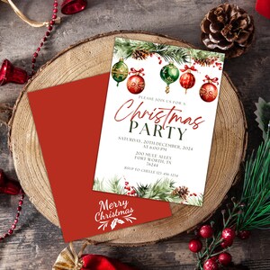 Kerstfeest uitnodiging sjabloon moderne vakantie feest nodigt uit bewerkbare kerstfeest uitnodiging sjabloon afdrukbare kerstfeest kaart