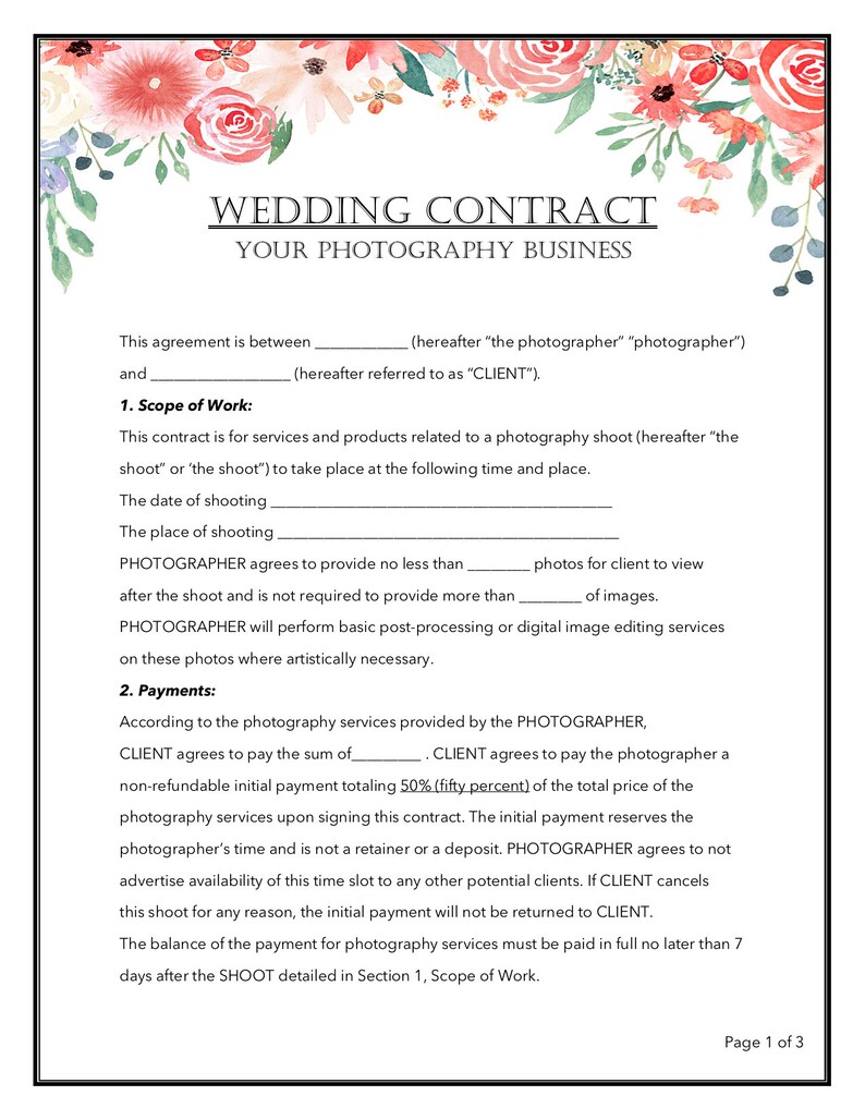 Makeup Contract Template
