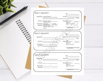credit card receipt etsy