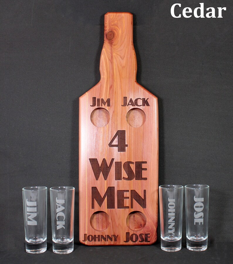 Bottle Shaped Shot Glass Flight Board Etsy