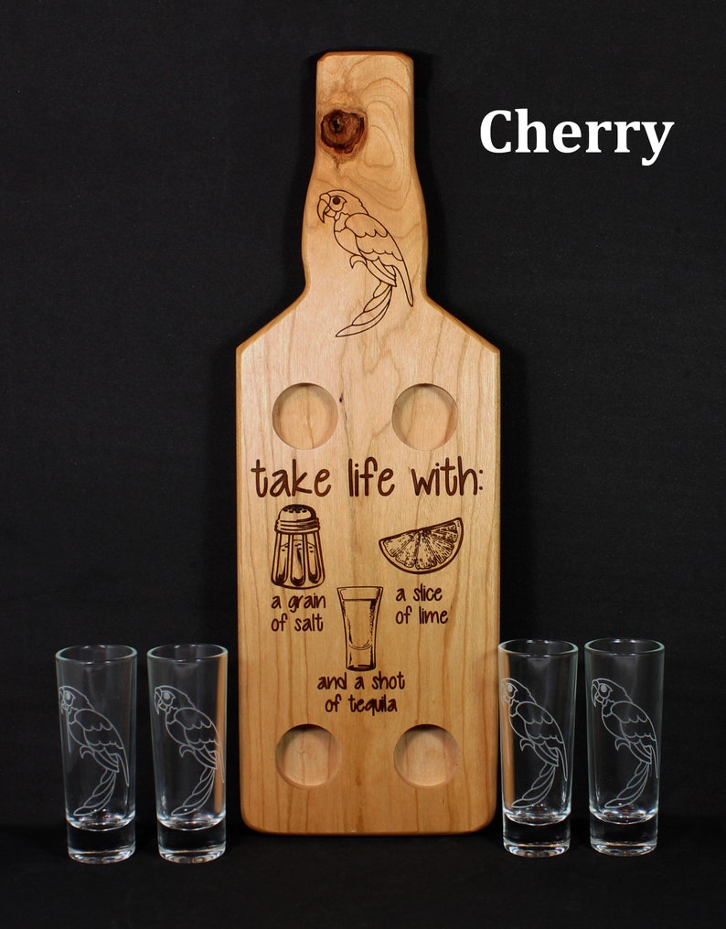 Bottle Shaped Shot Glass Flight Board Etsy