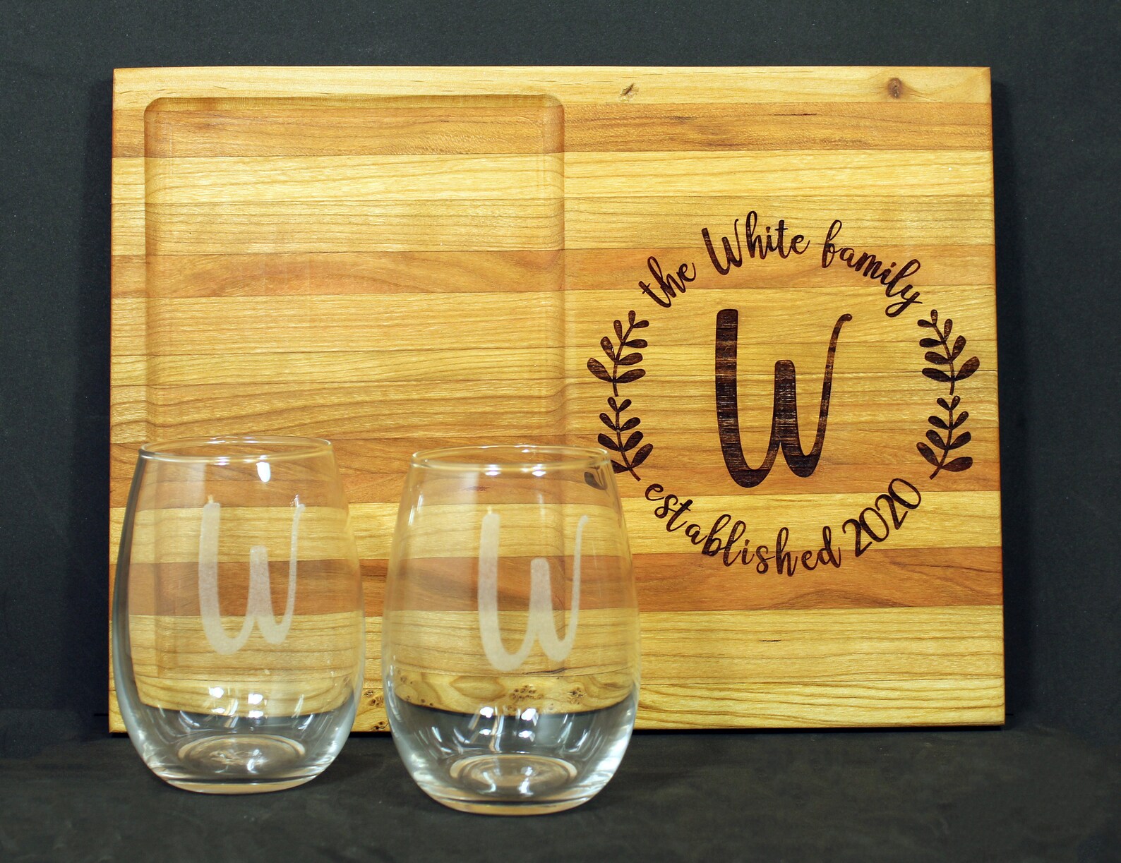 Cheese Board Wine Glass Set Etsy