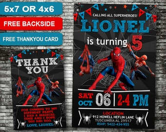 Spiderman Invitation Etsy