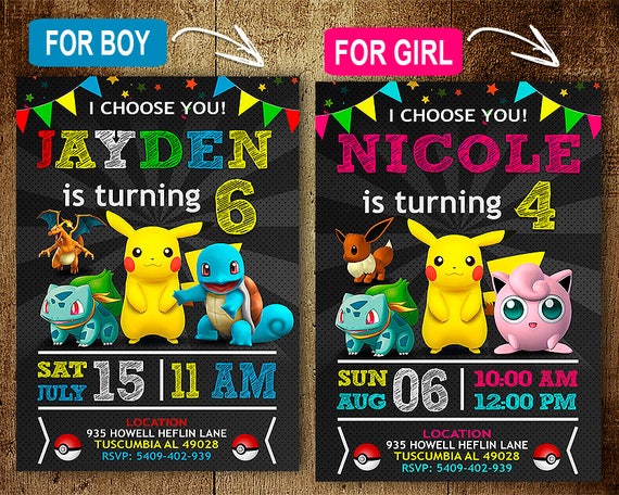 pokemon birthday invitation invitations pokemon invitation etsy