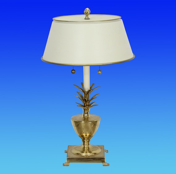 Vintage Brass Pineapple Table Lamp Mid Vintage Glass Pineapple Table Lamp