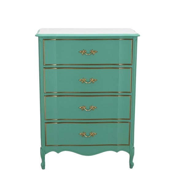 French Provincial Chest Of Drawers Pastel Green Lingerie Etsy