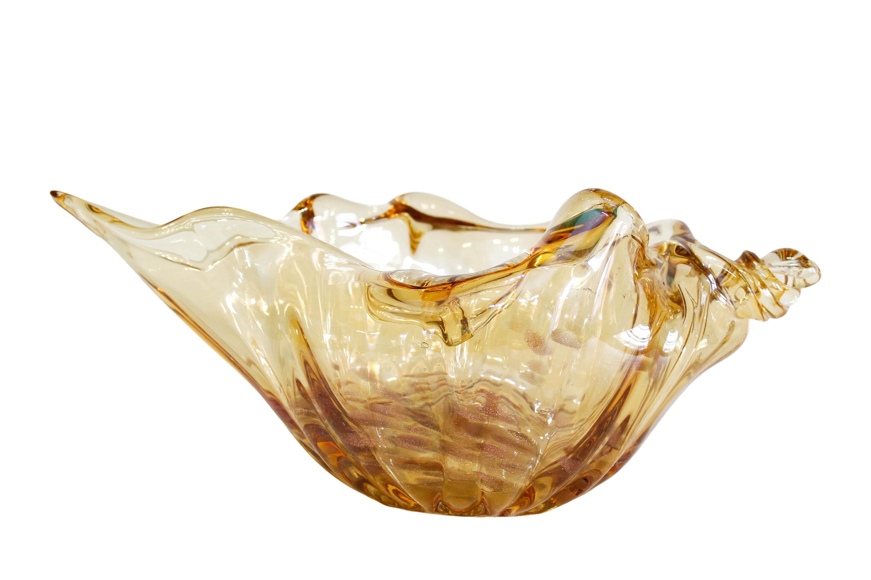 Vintage Decorative Glass Shell Bowl Etsy