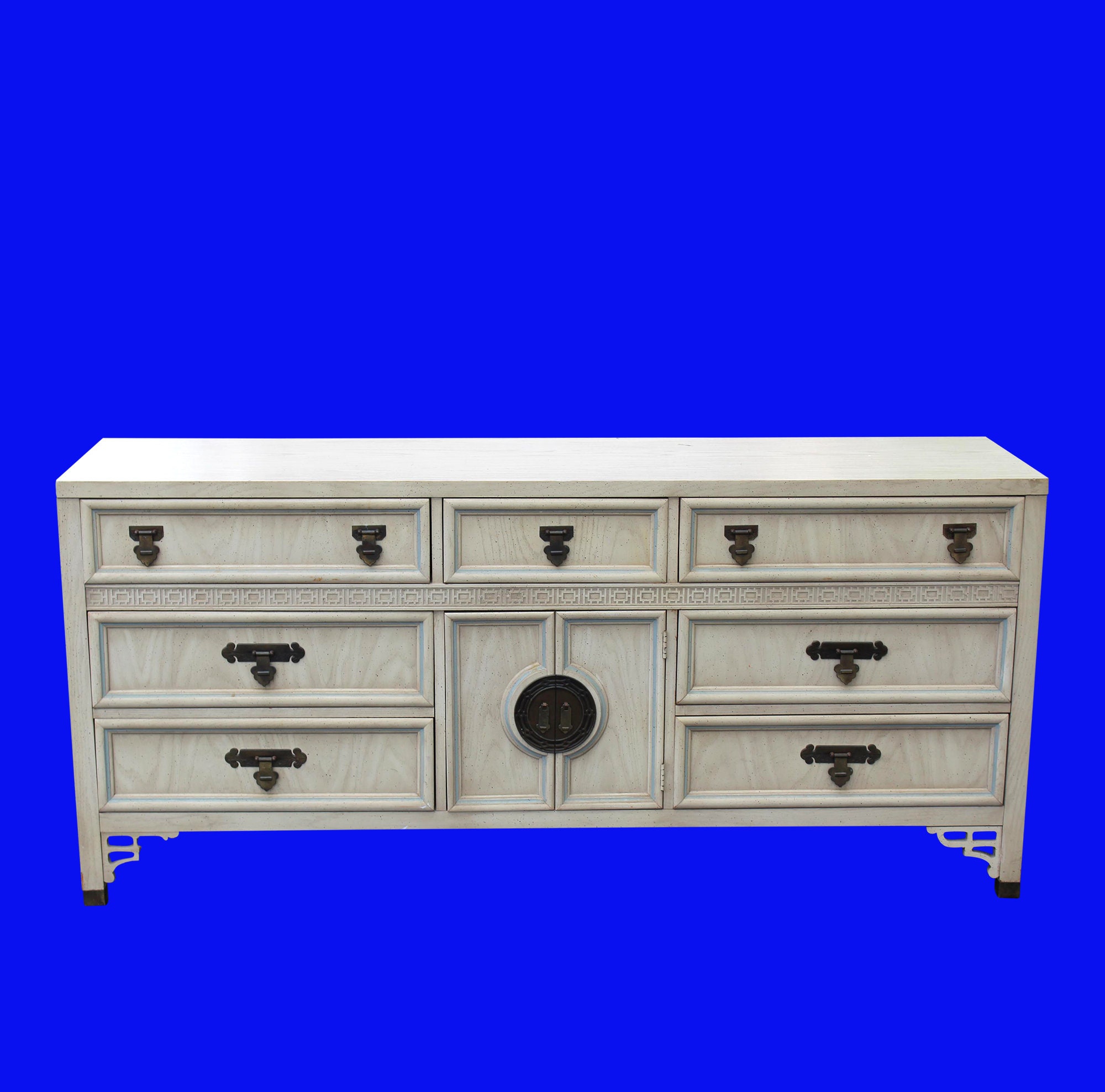 Mid Century Shangri La Dresser Of 9 Drawers Cream Dresser Etsy