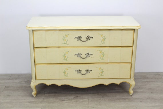 Mid Century Chest Of Drawers Yellow Nightstand Chest Of Etsy