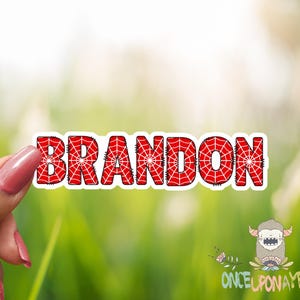 Personalized Waterproof Vinyl Name Sticker: Spider Web Decal
