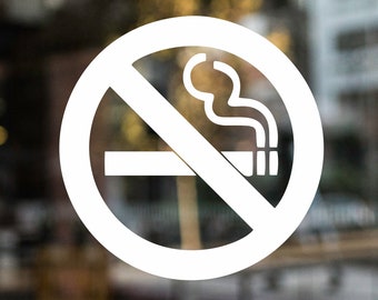 All Sizes Available Window Sticker No Smoking on these premises 