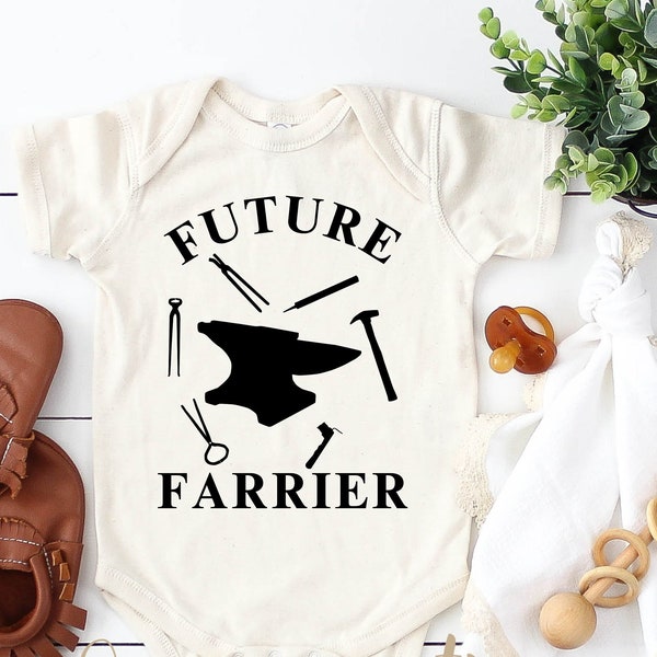 Future Farrier bodysuit, Horse Baby, Baby Shower Horse Shirt, Horse Pregnancy Reveal, Horse theme baby shower, Equestrian Baby, Blacksmith