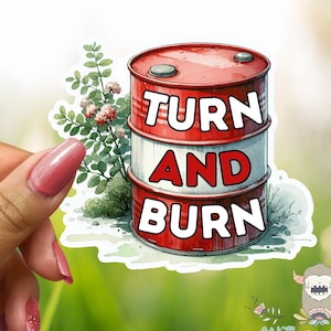 Turn and Burn Barrel Racing Sticker, Horse Vinyl Decal, Horse Lover, Horse Present, Barrel Racer, Equestrian Sticker, Gymkana, Rodeo Sticker