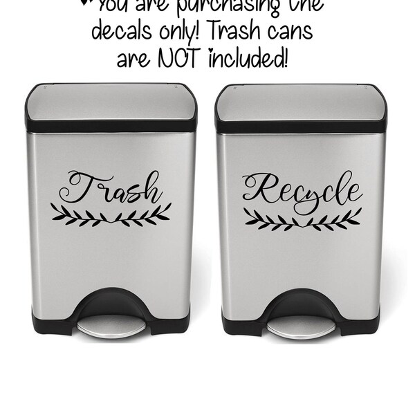 Trash Can Decal Etsy