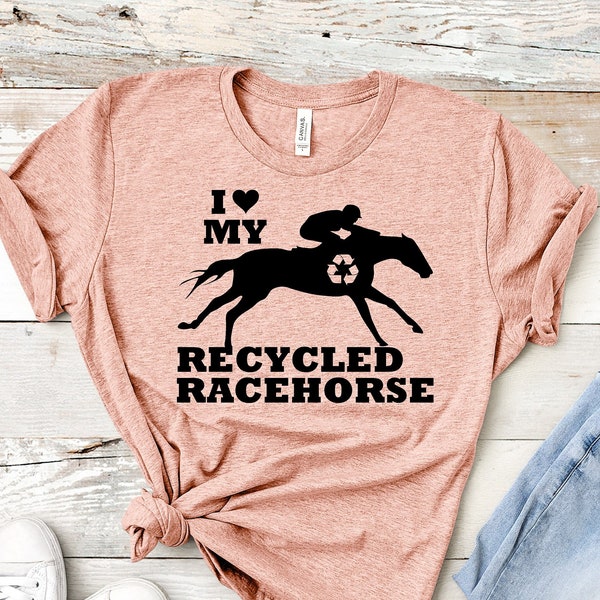 Recycled Racehorse Tshirt, OTTB T-shirt, Horse Shirt, Off Track Thoroughbred, Horse T-shirt, Thoroughbred T-shirt, Horse Gift, TB Mom