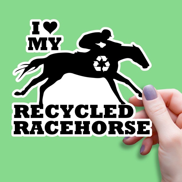 Recycled Racehorse Waterproof Sticker, Equestrian, Decal, Car Decal, Gift For Horse Lover, OTTB, Thoroughbred, TB, Horse Sticker,