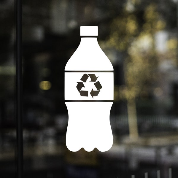 Plastic Soda Bottle Recycle Indicator Vinyl sticker, vinyl decal, trash can label, Recycling, Recycle label, recycle sticker, Recycle Bin