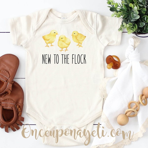 New To the Flock, Baby Bodysuit, Boy Coming Home, Going Home Outfit, Baby Chicks, Chickens, Farm Animal, Baby Animal, New To the farm