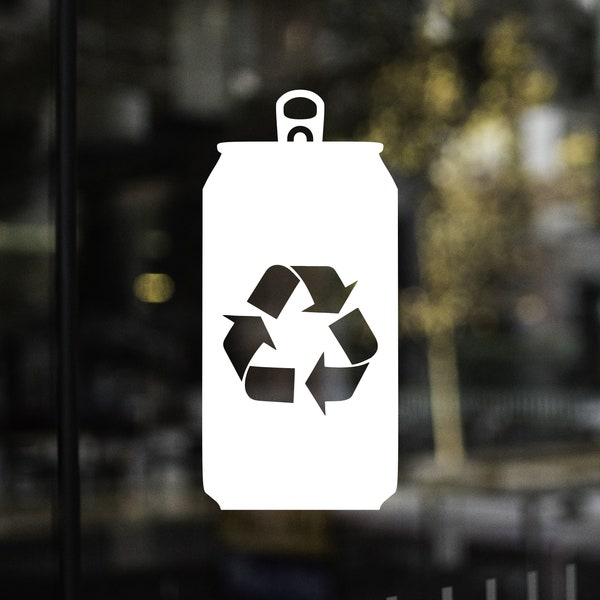 Aluminum Soda Can Recycle Indicator Vinyl sticker, vinyl decal, trash can label, trash decal, trash label, recycle sticker, Recycle Bin