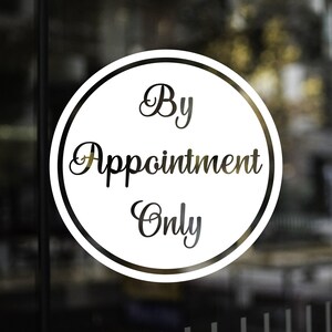By Appointment Only Decal | Salon Decal Decal | Store Decal | Store Sticker | Business Decal | Salon Window Decal | Walk Ins Welcome Sticker