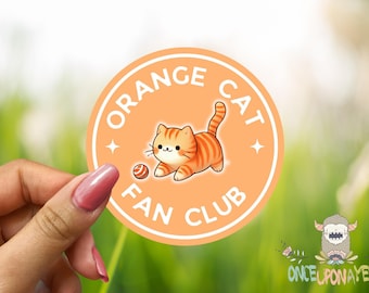 Orange Cat Fan Club Sticker - Waterproof!